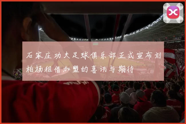 石家庄功夫足球俱乐部正式宣布刘柏杨租借加盟的喜讯与期待